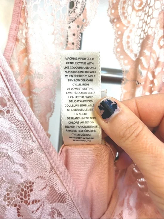 In Bloom by Jonquil Long Camisole Lace Festival Lingerie Pink Size XL Cotton Y2K - Picture 11 of 11